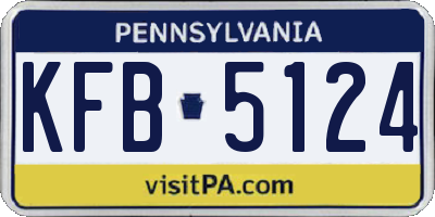 PA license plate KFB5124