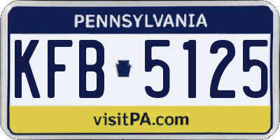 PA license plate KFB5125