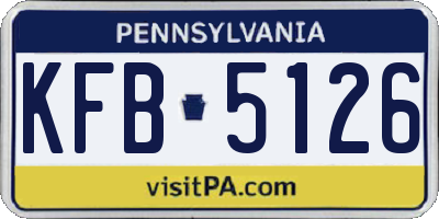 PA license plate KFB5126