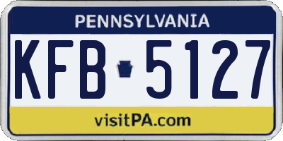 PA license plate KFB5127