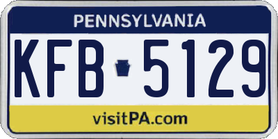 PA license plate KFB5129