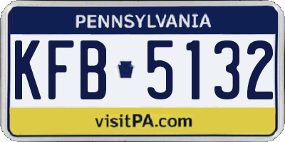 PA license plate KFB5132