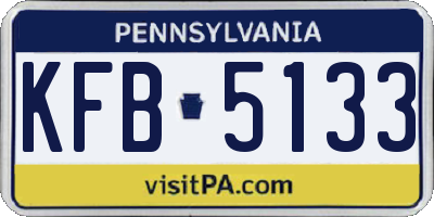 PA license plate KFB5133