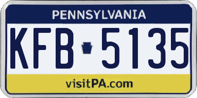 PA license plate KFB5135