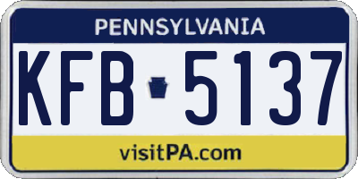 PA license plate KFB5137