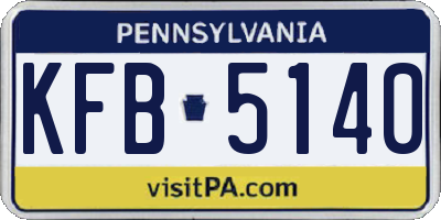 PA license plate KFB5140