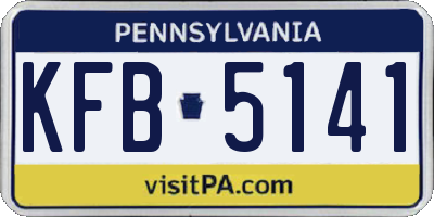 PA license plate KFB5141