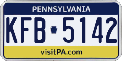 PA license plate KFB5142