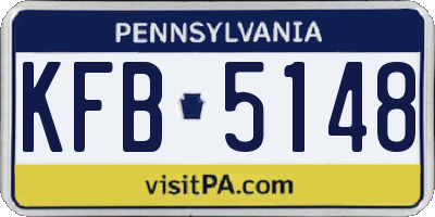 PA license plate KFB5148