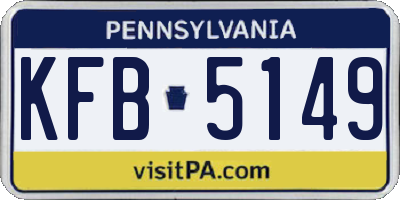 PA license plate KFB5149