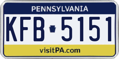 PA license plate KFB5151