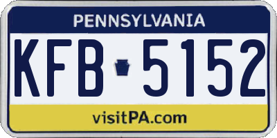 PA license plate KFB5152