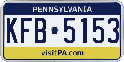 PA license plate KFB5153