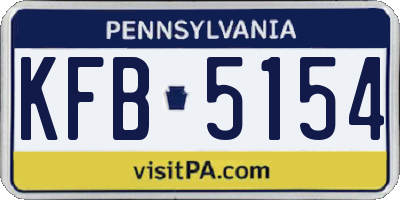 PA license plate KFB5154