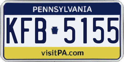 PA license plate KFB5155