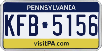 PA license plate KFB5156