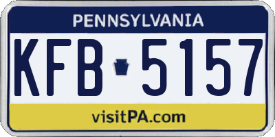 PA license plate KFB5157
