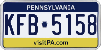 PA license plate KFB5158