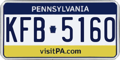 PA license plate KFB5160