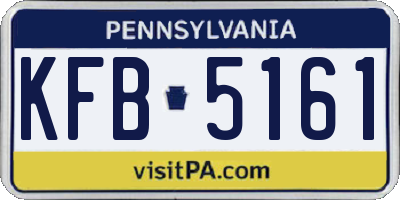 PA license plate KFB5161