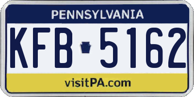 PA license plate KFB5162