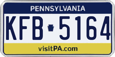 PA license plate KFB5164