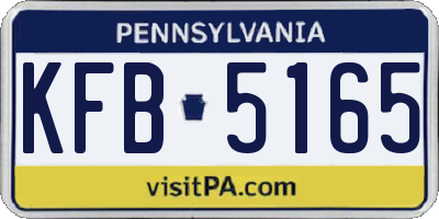 PA license plate KFB5165