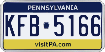 PA license plate KFB5166