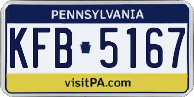 PA license plate KFB5167