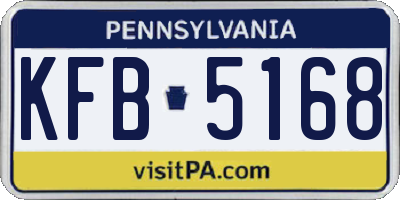 PA license plate KFB5168