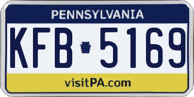 PA license plate KFB5169