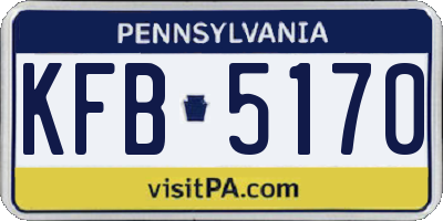 PA license plate KFB5170