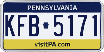 PA license plate KFB5171