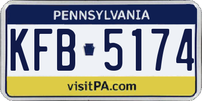 PA license plate KFB5174