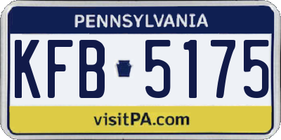 PA license plate KFB5175