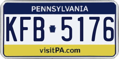 PA license plate KFB5176