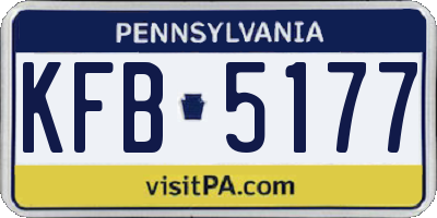 PA license plate KFB5177