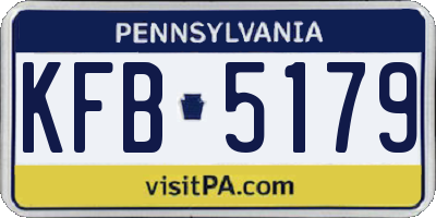 PA license plate KFB5179