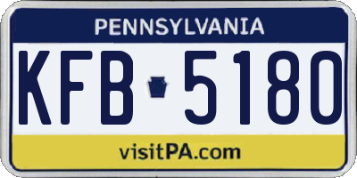 PA license plate KFB5180