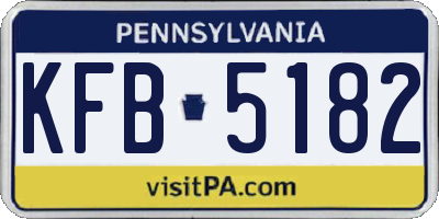 PA license plate KFB5182