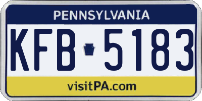 PA license plate KFB5183