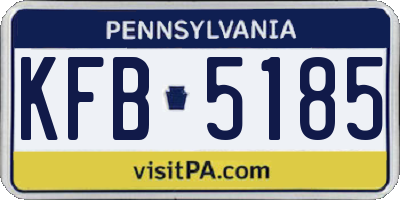 PA license plate KFB5185
