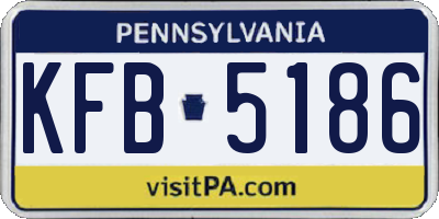 PA license plate KFB5186