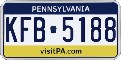 PA license plate KFB5188