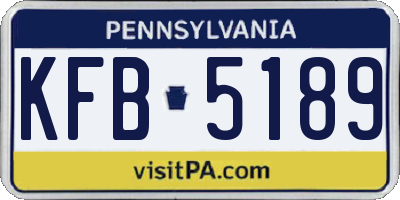 PA license plate KFB5189