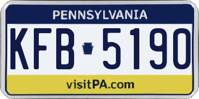 PA license plate KFB5190