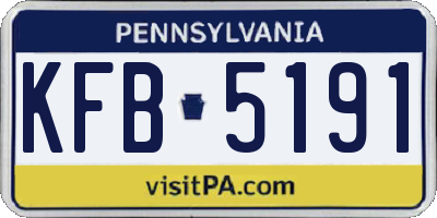 PA license plate KFB5191