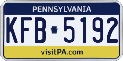 PA license plate KFB5192