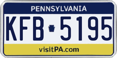 PA license plate KFB5195