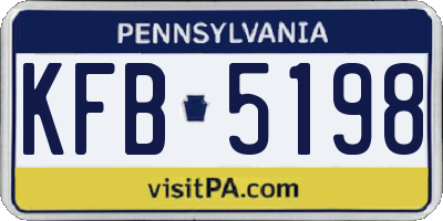 PA license plate KFB5198